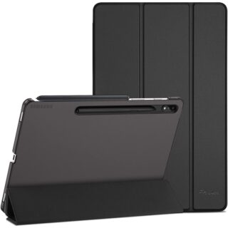 Samsung Galaxy Tab S7 FE Black Protective Case – Magnetic Book Cover with Stand & S Pen Holder