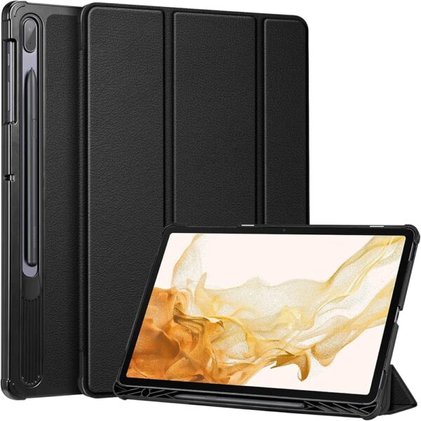 Samsung Galaxy Tab S8 Black Smart Case – Protective Cover with Stand