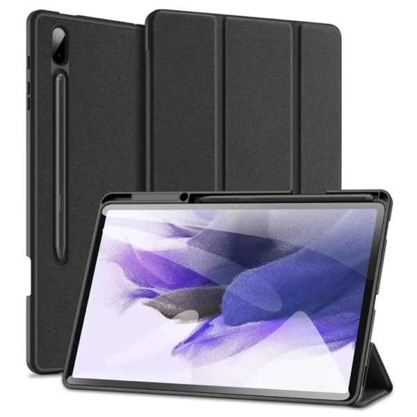 Samsung Galaxy Tab S8+ Black Smart Case – Tri-Fold Protective Cover with Stand