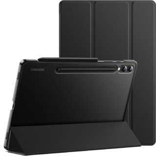 Samsung Galaxy Tab S9+ Black Case – Tri-Fold Stand Cover with Auto Wake/Sleep & Pen Holder