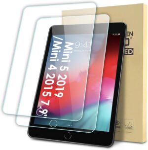 Screen Protector Compatible with iPad Mini 5/4 (2019/2015 Model, 5th/ 4th Generation), Tempered Glass Clear Film, Anti-Scratch, 9H Hardness,...