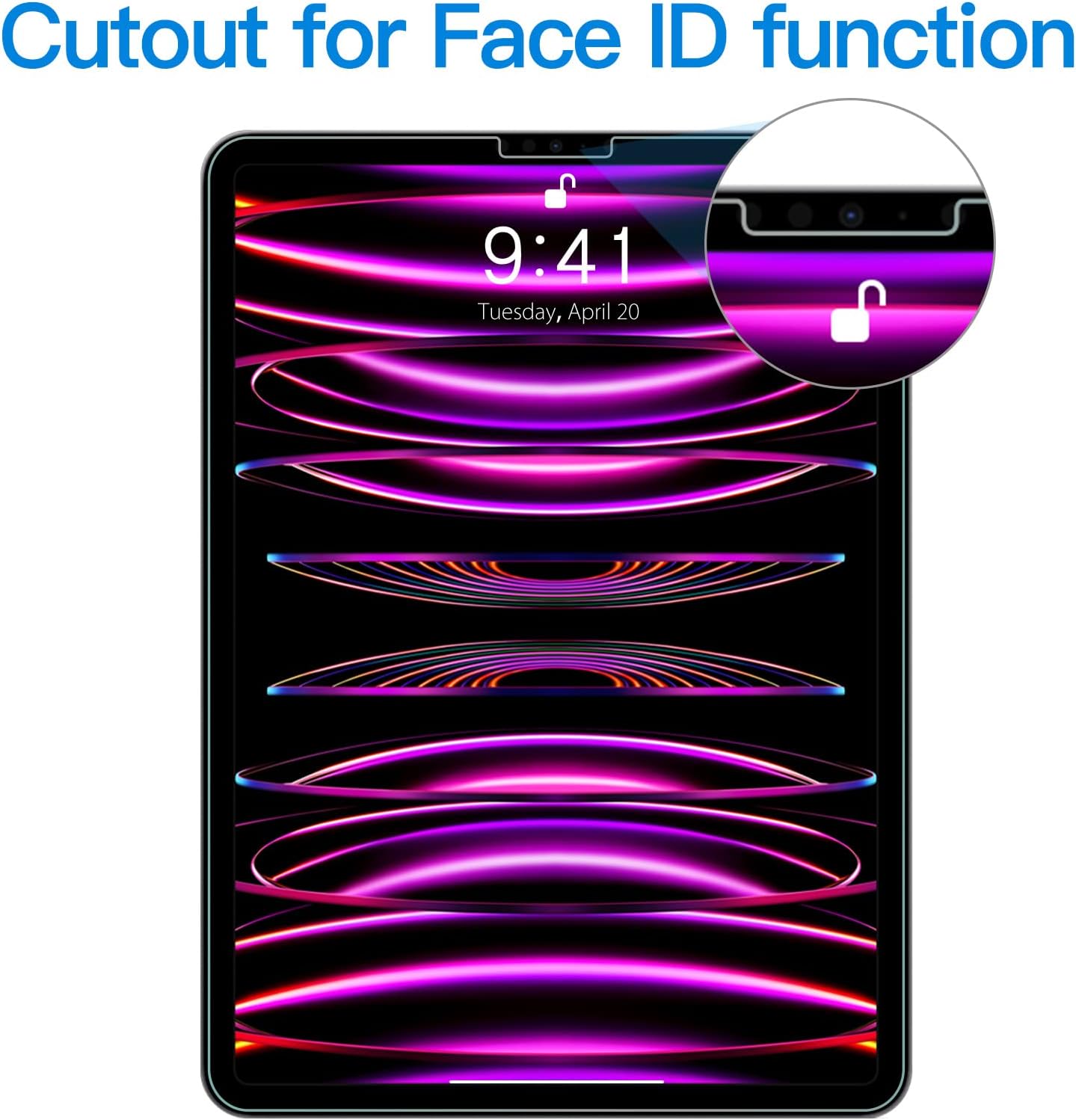 Screen Protector for iPad Air 5/4 2022/2020 10.9-Inch, Face ID Compatible, Tempered Glass Film, 1-Pack - Image 2
