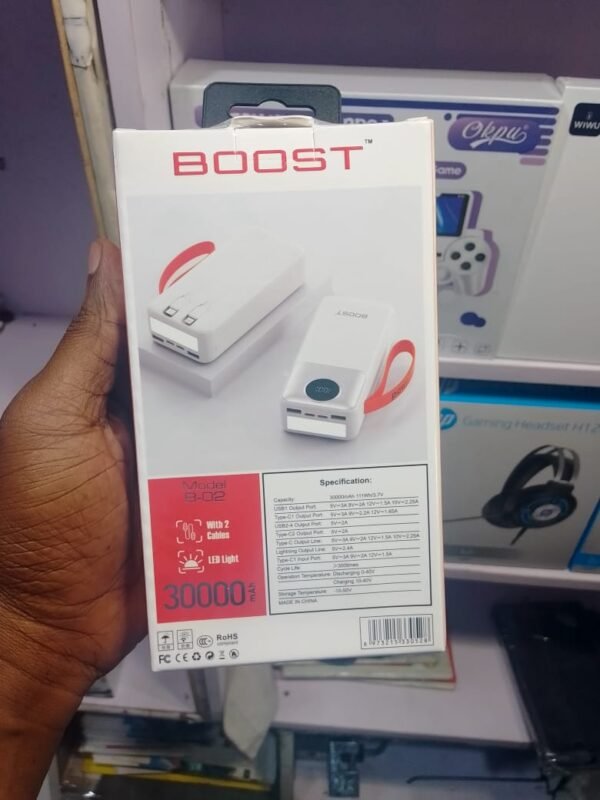 BOOST 30000mAh High Capacity Power Bank 225W Ultra Fast Charging Portable Charger with Type C USB Outputs 1 BOOST 30000mAh High Capacity Power Bank 225W Ultra Fast Charging Portable Charger with Type C USB Outputs