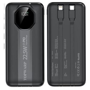 P9 Super Strong 40,000mAh Power Bank – High-Capacity Portable Charger with Inbuilt Charging Cables & LED Light Display