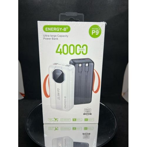 P9 Super Strong 40000mAh Power Bank HKSHOP GHANA P9 Super Strong 40,000mAh Power Bank – High-Capacity Portable Charger with Inbuilt Charging Cables & LED Light Display