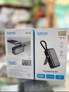 SAIYA PB-10 Mini Portable Power Bank 5000mAh – 22.5W Ultra-Fast Charging with Dual Type-C Built-in Connectors