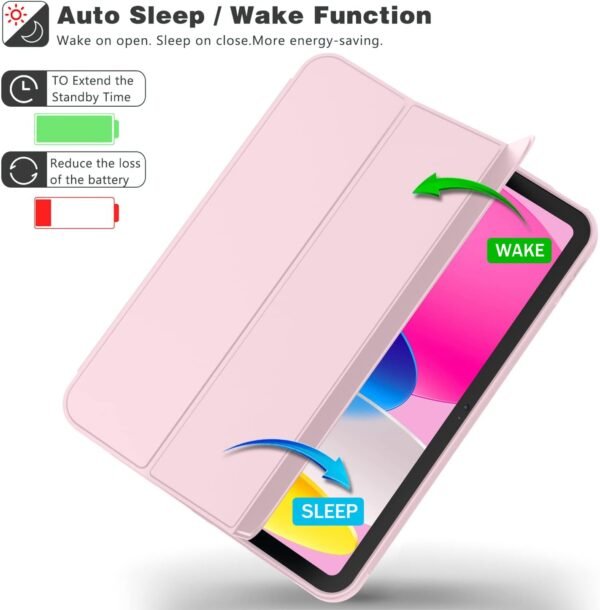 Baby Pink Color iPad A16 11th Generation Smart Case 1 Baby Pink Color Case for iPad A16 11th Generation